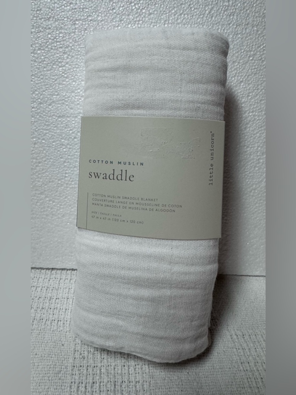 Little Unicorn Cotton Muslin Swaddle - White